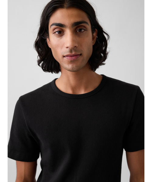 GAP(ギャップ)の「シュランケン リブTシャツ(Tシャツ/カットソー・メンズ・ホワイト/ブラック/グレー・M/XS/XL/L/S)」の15枚目の写真