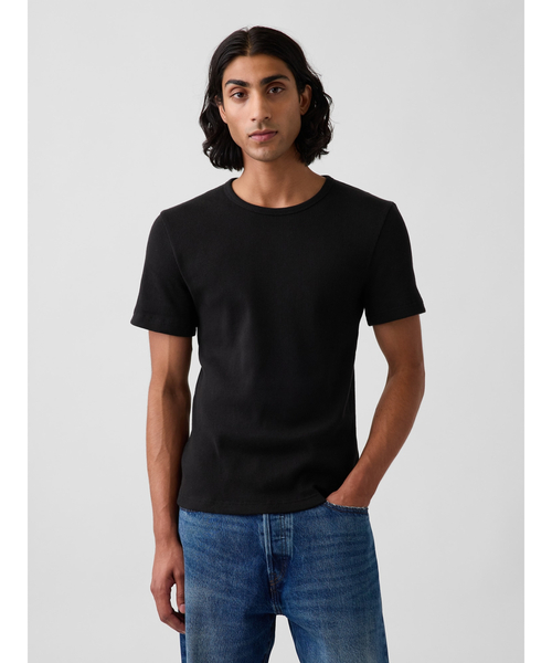 GAP(ギャップ)の「シュランケン リブTシャツ(Tシャツ/カットソー・メンズ・ホワイト/ブラック/グレー・M/XS/XL/L/S)」の10枚目の写真
