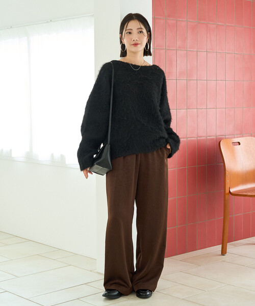 FREAK'S STORE(フリークスストア)の「限定展開 ミックスシャギー ラグラン ニット プルオーバー(ニット/セーター・レディース・ブラック/グレー/ブラウン/ナチュラル/イエロー/ネイビー/ピンク・フリ-)」の21枚目の写真