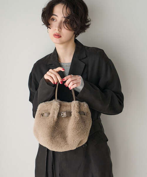 FREAK'S STORE(フリークスストア)の「ベルト付き ファーバッグ(ショルダーバッグ・レディース・ブラウン/ベージュ/ブラック・ONE SIZE)」の16枚目の写真