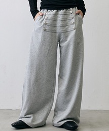 Military Napoleon Button Wide Sweatpants / ミリタリー ナポレオンボタン ワイドスウェットパンツ