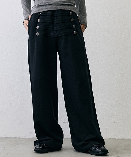 Shoowtime（ショウタイム）の「Military Napoleon Button Wide Sweatpants / ミリタリー ナポレオンボタン ワイドスウェットパンツ（スウェットパンツ・メンズ・ブラック/グレー・MEDIUM/LARGE/X-LARGE/SMALL）」の13枚目の写真