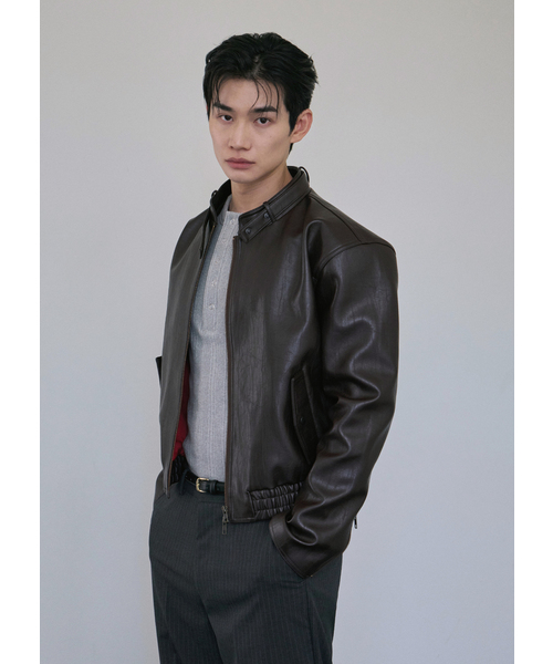 LAURANTSEOUL(ローランソウル)の「モダンレーサーレザーブルゾン(ブラウン)(ライダースジャケット・レディース・ブラウン・MEDIUM/LARGE)」の1枚目の写真