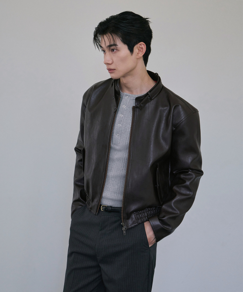 LAURANTSEOUL(ローランソウル)の「モダンレーサーレザーブルゾン(ブラウン)(ライダースジャケット・レディース・ブラウン・MEDIUM/LARGE)」の2枚目の写真