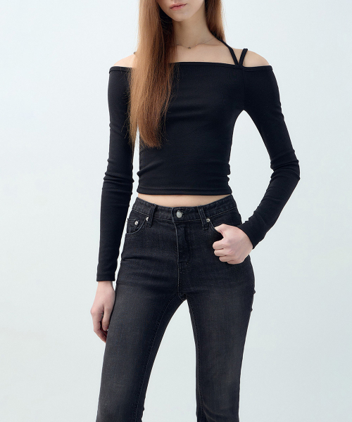 FORTYFOUR（フォーティフォー）の「[W] スリムブーツカットデニム（デニムパンツ・レディース・ライトブルー/ブラック×ブルー・SMALL/MEDIUM/LARGE）」の10枚目の写真