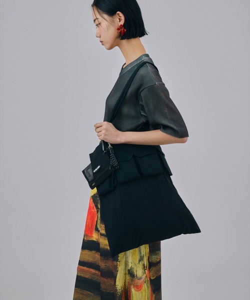 NON TOKYO(ノントーキョー)の「NON TOKYO/ノントーキョー/POCKET TOTE BAGポケットトートバッグ(トートバッグ・レディース・ブラック/パープル/ブラウン・F)」の2枚目の写真
