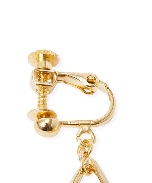 IEDIT（イディット）の「魅力が引き立つイレギュラーフープ天然石イヤアクセ/ イヤリング（イヤリング・レディース・ホワイト×ゴールド・2）」の6枚目の写真