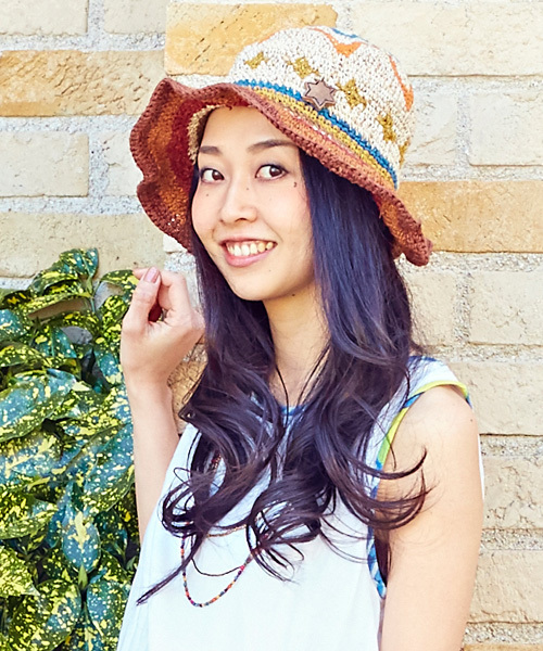 チャイハネ（チャイハネ）の「【チャイハネ】スター★HEMP＆COTTONハット（ハット・レディース・パープル/ナチュラル/カーキ・FREE）」の2枚目の写真