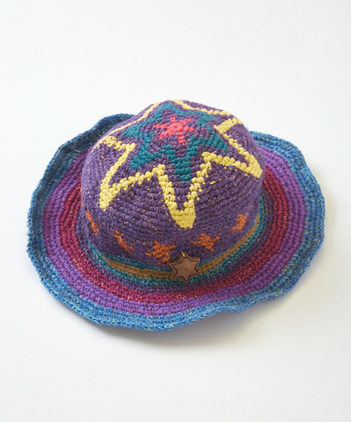 チャイハネ（チャイハネ）の「【チャイハネ】スター★HEMP＆COTTONハット（ハット・レディース・パープル/ナチュラル/カーキ・FREE）」の3枚目の写真