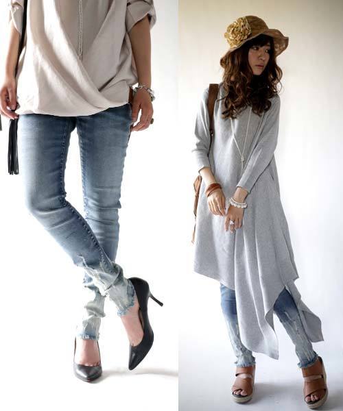 antiqua（アンティカ）の「スキニーダメージデニム（デニムパンツ・レディース・ブルー系その他・S/M/L）」の7枚目の写真