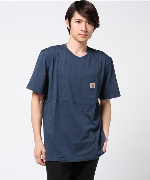 Carhartt WIP（カーハートダブリューアイピー）の「S/S POCKET T-SHIRT（Tシャツ/カットソー・メンズ・ネイビー/ヘザーグレー/ブラック/ホワイト/ライトグリーン/ライトピンク/ライトブルー/イエロー/ブルー系その他/グレー/カーキ・SMALL/LARGE/MEDIUM/X-SMALL/XX-LARGE/X-LARGE）」の9枚目の写真