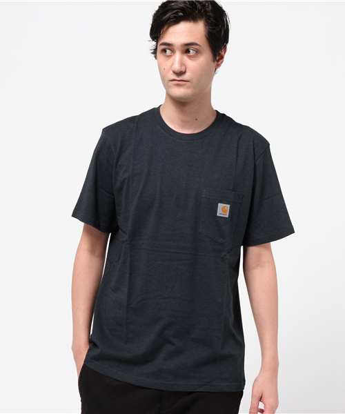 Carhartt WIP（カーハートダブリューアイピー）の「S/S POCKET T-SHIRT（Tシャツ/カットソー・メンズ・ネイビー/ヘザーグレー/ブラック/ホワイト/ライトグリーン/ライトピンク/ライトブルー/イエロー/ブルー系その他/グレー/カーキ・SMALL/LARGE/MEDIUM/X-SMALL/XX-LARGE/X-LARGE）」の8枚目の写真