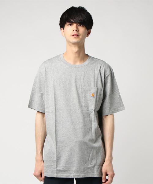 Carhartt WIP（カーハートダブリューアイピー）の「S/S POCKET T-SHIRT（Tシャツ/カットソー・メンズ・ネイビー/ヘザーグレー/ブラック/ホワイト/ライトグリーン/ライトピンク/ライトブルー/イエロー/ブルー系その他/グレー/カーキ・SMALL/LARGE/MEDIUM/X-SMALL/XX-LARGE/X-LARGE）」の3枚目の写真