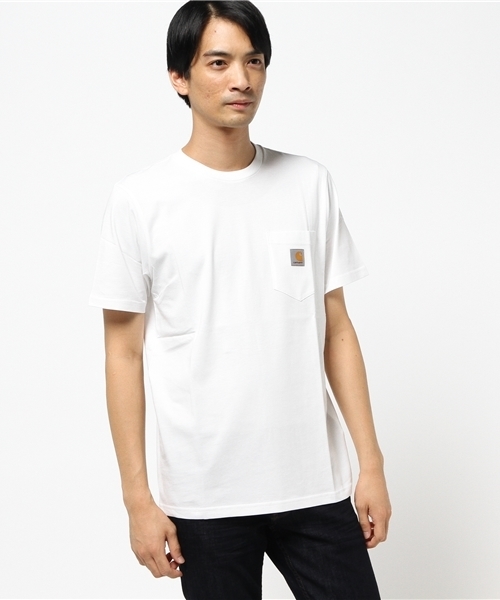 Carhartt WIP（カーハートダブリューアイピー）の「S/S POCKET T-SHIRT（Tシャツ/カットソー・メンズ・ネイビー/ヘザーグレー/ブラック/ホワイト/ライトグリーン/ライトピンク/ライトブルー/イエロー/ブルー系その他/グレー/カーキ・SMALL/LARGE/MEDIUM/X-SMALL/XX-LARGE/X-LARGE）」の2枚目の写真