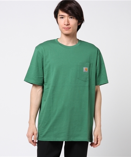 Carhartt WIP（カーハートダブリューアイピー）の「S/S POCKET T-SHIRT（Tシャツ/カットソー・メンズ・ネイビー/ヘザーグレー/ブラック/ホワイト/ライトグリーン/ライトピンク/ライトブルー/イエロー/ブルー系その他/グレー/カーキ・SMALL/LARGE/MEDIUM/X-SMALL/XX-LARGE/X-LARGE）」の6枚目の写真
