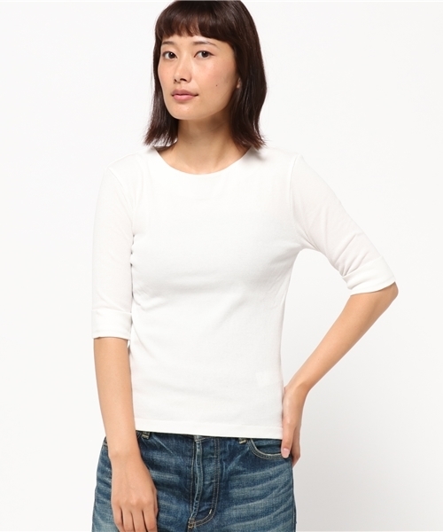 MOUSSY（マウジー）の「BACK ZIP HALF SLEEVE TOPS（Tシャツ/カットソー・レディース・ブルー/トップグレー/レッド/ホワイト/ブラック・FREE）」の15枚目の写真