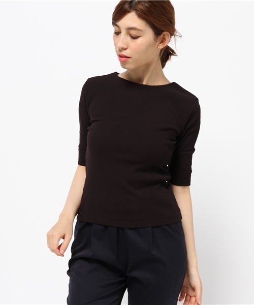 MOUSSY（マウジー）の「BACK ZIP HALF SLEEVE TOPS（Tシャツ/カットソー・レディース・ブルー/トップグレー/レッド/ホワイト/ブラック・FREE）」の16枚目の写真