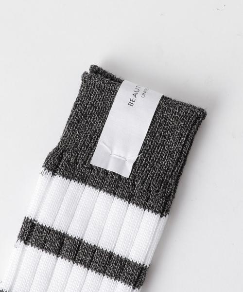 BEAUTY&YOUTH UNITED ARROWS(ビューティーアンドユースユナイテッドアローズ)の「BY シルケット リブ レギュラー ソックス◆(ソックス/靴下・メンズ・ホワイト/ダークグレー・フリー)」の3枚目の写真