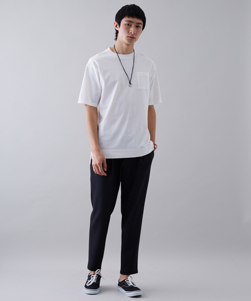 STUDIOUS（ステュディオス）の「【STUDIOUS】オーバーサイズコーマポケットT（Tシャツ/カットソー・メンズ・ブルー/ホワイト/ブラック/ベージュ/ピンク・2/1/3）」の6枚目の写真