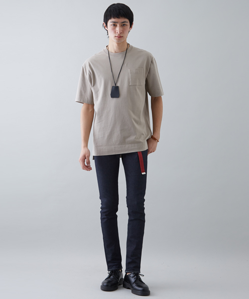 STUDIOUS（ステュディオス）の「【STUDIOUS】オーバーサイズコーマポケットT（Tシャツ/カットソー・メンズ・ブルー/ホワイト/ブラック/ベージュ/ピンク・2/1/3）」の9枚目の写真