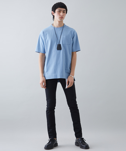 STUDIOUS（ステュディオス）の「【STUDIOUS】オーバーサイズコーマポケットT（Tシャツ/カットソー・メンズ・ブルー/ホワイト/ブラック/ベージュ/ピンク・2/1/3）」の10枚目の写真