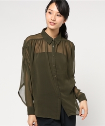 EGOIST | ギャザーショルダーシースルーシャツ(シャツ/ブラウス)