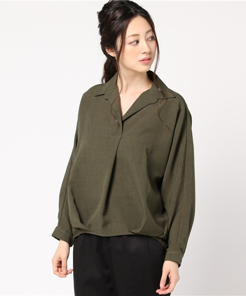 N.（N. Natural Beauty Basic）（エヌエヌナチュラルビューティーベーシック）の「フロントタックスキッパー（シャツ/ブラウス・レディース・ブラウン/ホワイト系その他/グレー/カーキ/ホワイト・MEDIUM）」の5枚目の写真