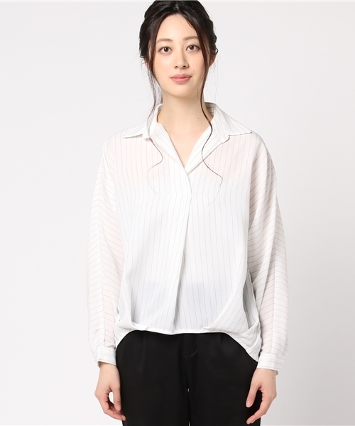 N.（N. Natural Beauty Basic）（エヌエヌナチュラルビューティーベーシック）の「フロントタックスキッパー（シャツ/ブラウス・レディース・ブラウン/ホワイト系その他/グレー/カーキ/ホワイト・MEDIUM）」の6枚目の写真