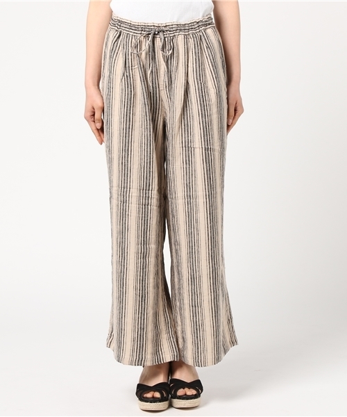 LBC（エルビーシー）の「リネンレーヨンワイドパンツ             （その他パンツ・レディース・オフホワイト/ダークグリーン・MEDIUM/LARGE）」の3枚目の写真