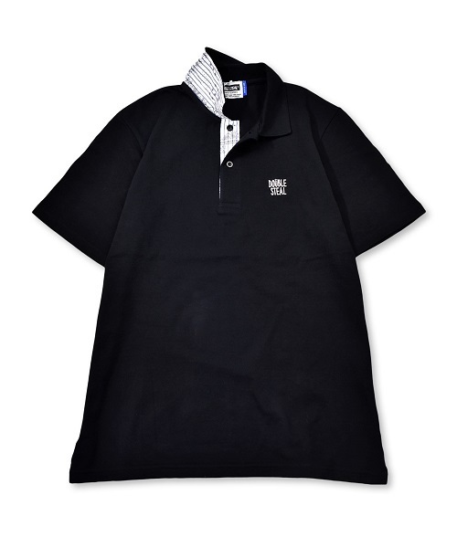 DOUBLE STEAL(ダブルスティール)の「Stripe Bandana POLO ポロシャツ(ポロシャツ・メンズ・ホワイト/ブラック/カーキ・LARGE/MEDIUM/X-LARGE)」の1枚目の写真