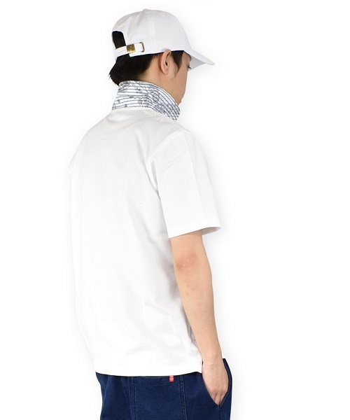 DOUBLE STEAL(ダブルスティール)の「Stripe Bandana POLO ポロシャツ(ポロシャツ・メンズ・ホワイト/ブラック/カーキ・LARGE/MEDIUM/X-LARGE)」の15枚目の写真