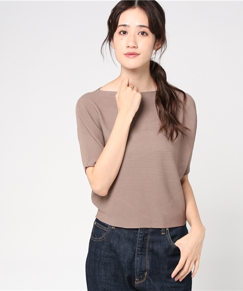 Re:EDIT（リエディ）の「[ゆったり、上品に。落ち着き感じる秋トップス]横リブドルマンプルオーバートップス/ニットトップス[リエディ]（ニット/セーター・レディース・ブラック/アイボリー/キャメル/ブルー/オレンジ/マスタード/モカ/パープル・MEDIUM）」の19枚目の写真