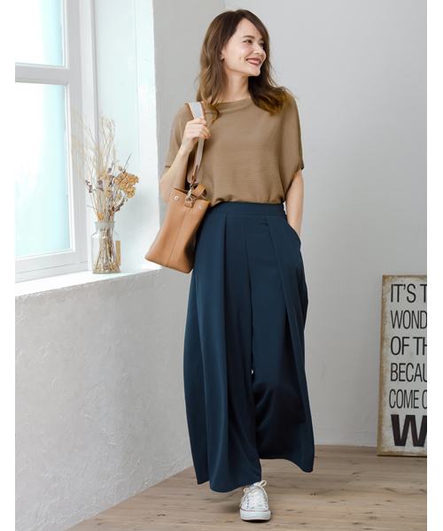 Re:EDIT（リエディ）の「[ゆったり、上品に。落ち着き感じる秋トップス]横リブドルマンプルオーバートップス/ニットトップス[リエディ]（ニット/セーター・レディース・ブラック/アイボリー/キャメル/ブルー/オレンジ/マスタード/モカ/パープル・MEDIUM）」の20枚目の写真