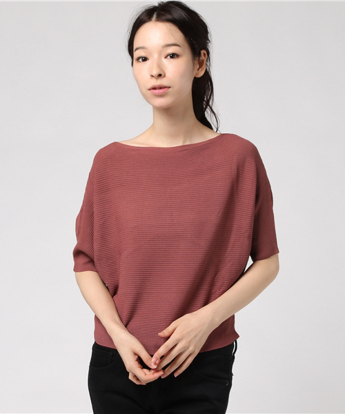 Re:EDIT（リエディ）の「[ゆったり、上品に。落ち着き感じる秋トップス]横リブドルマンプルオーバートップス/ニットトップス[リエディ]（ニット/セーター・レディース・ブラック/アイボリー/キャメル/ブルー/オレンジ/マスタード/モカ/パープル・MEDIUM）」の13枚目の写真