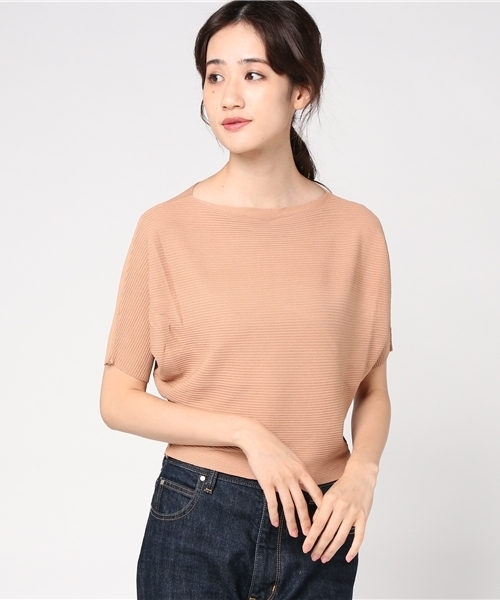 Re:EDIT（リエディ）の「[ゆったり、上品に。落ち着き感じる秋トップス]横リブドルマンプルオーバートップス/ニットトップス[リエディ]（ニット/セーター・レディース・ブラック/アイボリー/キャメル/ブルー/オレンジ/マスタード/モカ/パープル・MEDIUM）」の7枚目の写真