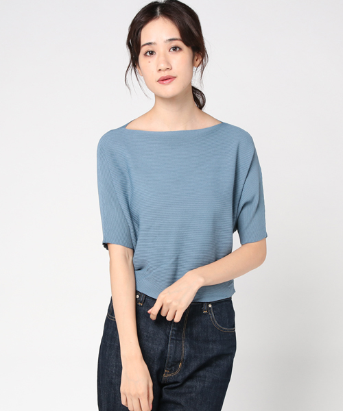 Re:EDIT（リエディ）の「[ゆったり、上品に。落ち着き感じる秋トップス]横リブドルマンプルオーバートップス/ニットトップス[リエディ]（ニット/セーター・レディース・ブラック/アイボリー/キャメル/ブルー/オレンジ/マスタード/モカ/パープル・MEDIUM）」の5枚目の写真