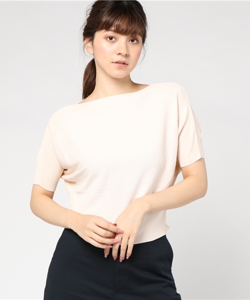 Re:EDIT（リエディ）の「[ゆったり、上品に。落ち着き感じる秋トップス]横リブドルマンプルオーバートップス/ニットトップス[リエディ]（ニット/セーター・レディース・ブラック/アイボリー/キャメル/ブルー/オレンジ/マスタード/モカ/パープル・MEDIUM）」の2枚目の写真