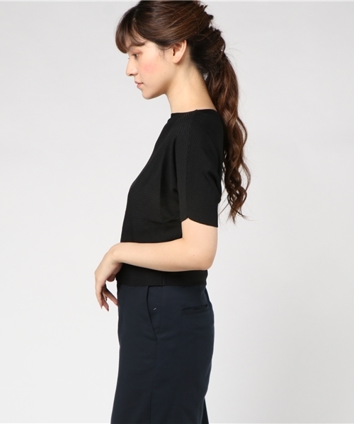 Re:EDIT（リエディ）の「[ゆったり、上品に。落ち着き感じる秋トップス]横リブドルマンプルオーバートップス/ニットトップス[リエディ]（ニット/セーター・レディース・ブラック/アイボリー/キャメル/ブルー/オレンジ/マスタード/モカ/パープル・MEDIUM）」の10枚目の写真