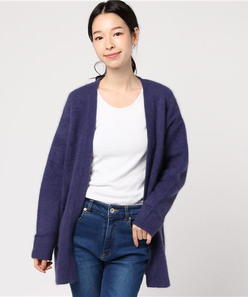 RIVE DROITE(リヴドロワ)の「ラクーンミドル丈カーディガン(カーディガン/ボレロ・レディース・パープル/その他11/ミント・FREE)」の3枚目の写真