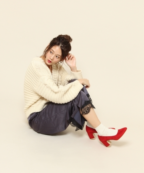 PAGEBOY（ページボーイ）の「スエードヒールパンプス（パンプス・レディース・レッド/ラベンダー/ブラック/グレー・MEDIUM/LARGE）」の7枚目の写真