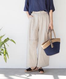coen | フレンチリネンブレンドワイドパンツ(その他パンツ)