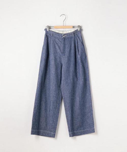 coen(コーエン)の「フレンチリネンブレンドワイドパンツ(その他パンツ・レディース・ベージュ/ネイビー・SMALL/MEDIUM/LARGE)」の3枚目の写真