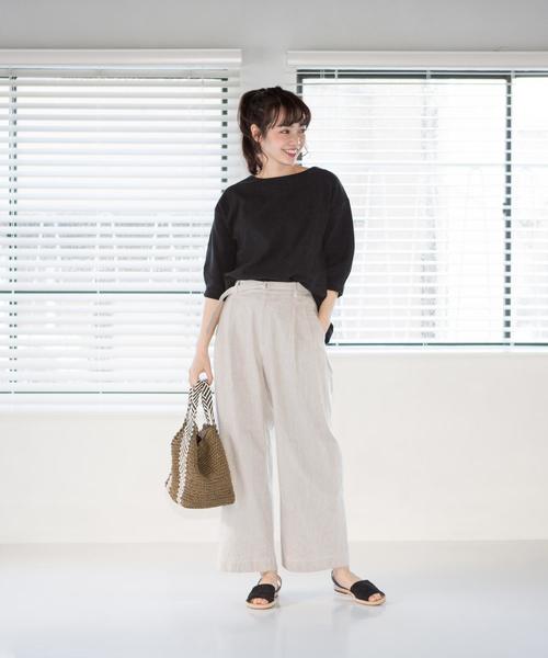 coen(コーエン)の「フレンチリネンブレンドワイドパンツ(その他パンツ・レディース・ベージュ/ネイビー・SMALL/MEDIUM/LARGE)」の18枚目の写真