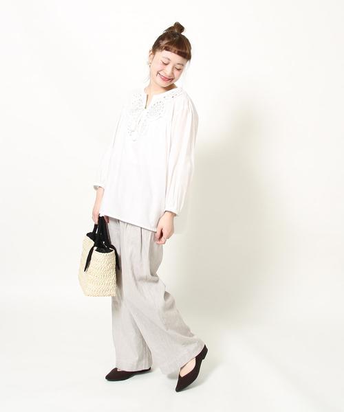 coen(コーエン)の「フレンチリネンブレンドワイドパンツ(その他パンツ・レディース・ベージュ/ネイビー・SMALL/MEDIUM/LARGE)」の20枚目の写真