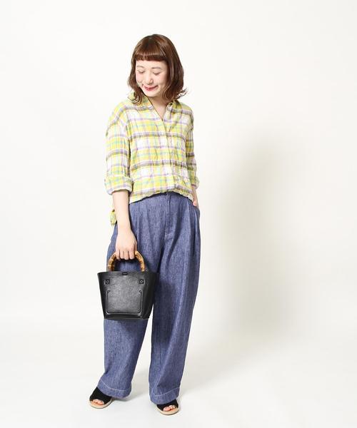 coen(コーエン)の「フレンチリネンブレンドワイドパンツ(その他パンツ・レディース・ベージュ/ネイビー・SMALL/MEDIUM/LARGE)」の9枚目の写真