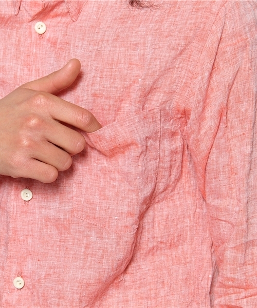 EEL（イール）の「陶器釦のシャツ4 SV（シャツ/ブラウス・メンズ・レッド/ネイビー/ホワイト・SMALL/MEDIUM/LARGE）」の7枚目の写真