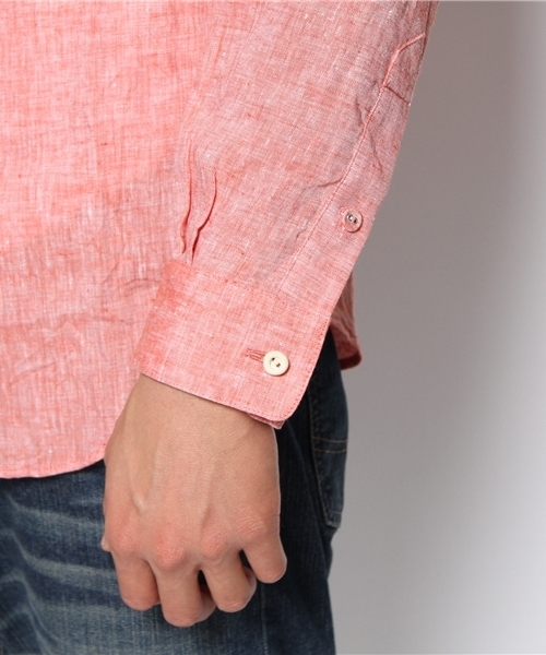 EEL（イール）の「陶器釦のシャツ4 SV（シャツ/ブラウス・メンズ・レッド/ネイビー/ホワイト・SMALL/MEDIUM/LARGE）」の8枚目の写真