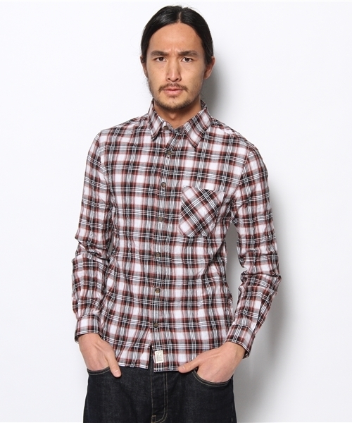 CASPER JOHN(キャスパージョン)の「【SANFORD】チェックシャツ(シャツ/ブラウス・メンズ・レッド/ブラウン/ブルー・LARGE/MEDIUM/SMALL)」の1枚目の写真
