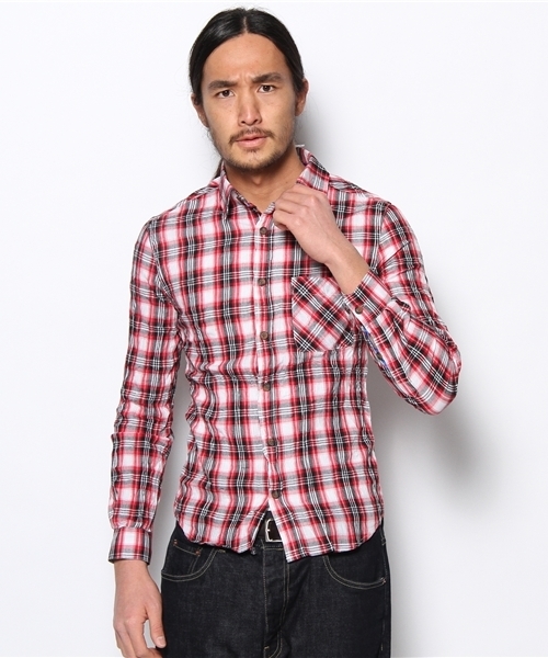 CASPER JOHN(キャスパージョン)の「【SANFORD】チェックシャツ(シャツ/ブラウス・メンズ・レッド/ブラウン/ブルー・LARGE/MEDIUM/SMALL)」の3枚目の写真