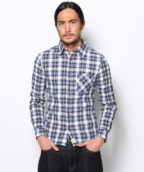 CASPER JOHN(キャスパージョン)の「【SANFORD】チェックシャツ(シャツ/ブラウス・メンズ・レッド/ブラウン/ブルー・LARGE/MEDIUM/SMALL)」の2枚目の写真